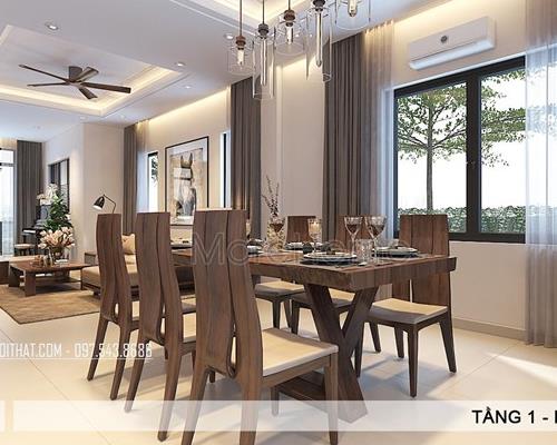  Bàn ghế gỗ biệt thự hiện đại tại VinHome Thăng Long